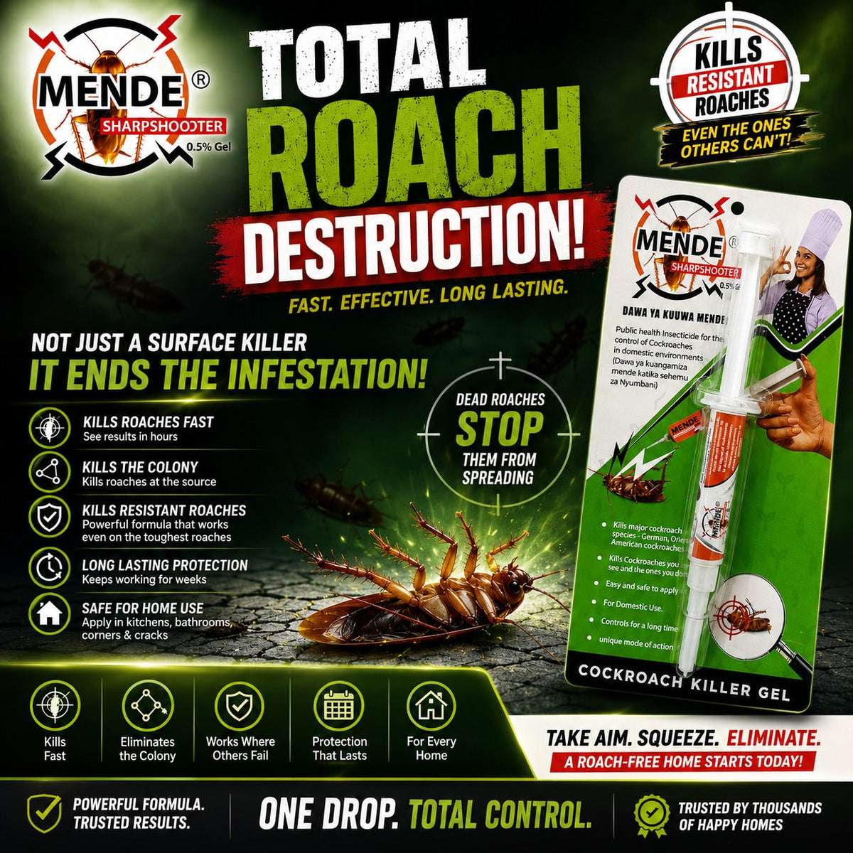 Roach Doctor Cockroach Killer Gel — Eliminates Cockroaches Fast & Keeps Them Gone For Weeks!