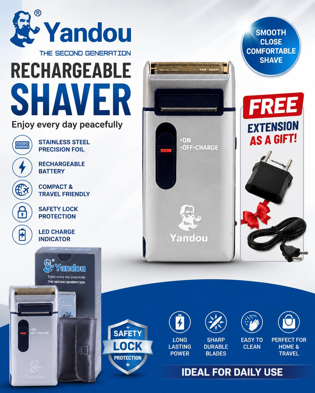 🔥 SALE — Yandou Elegant Rechargeable Shaver | Smooth Skin + No Irritation | Men & Women | KSh 1,800