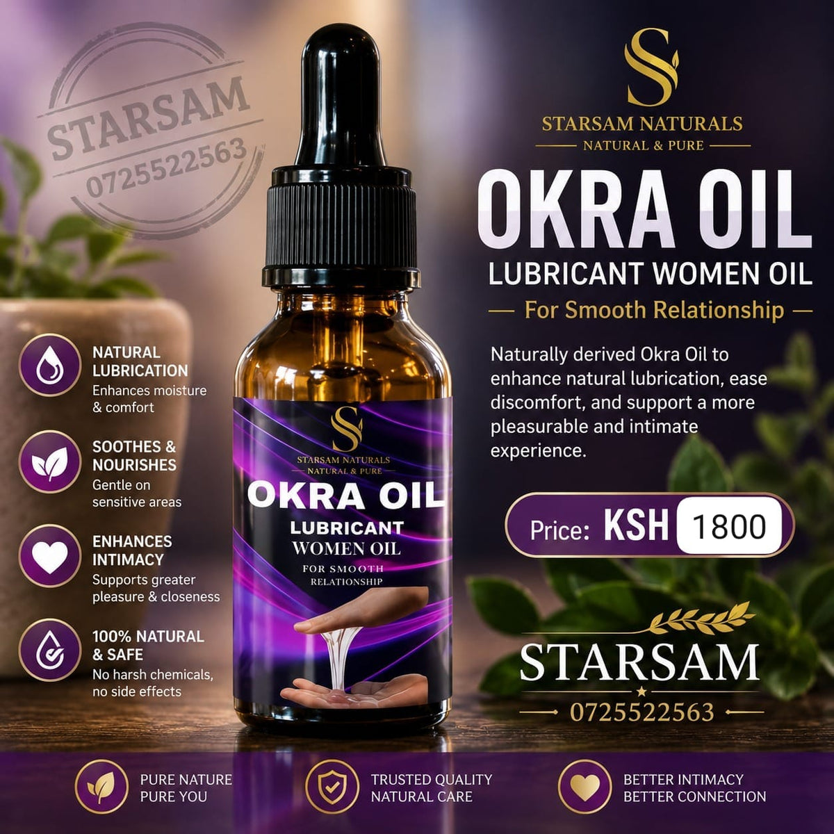 🔥 LIMITED DEAL — Okra Oil Natural Intimate Lubricant | Comfort + Pleasure + Gentle Formula | KSh 1,800 1