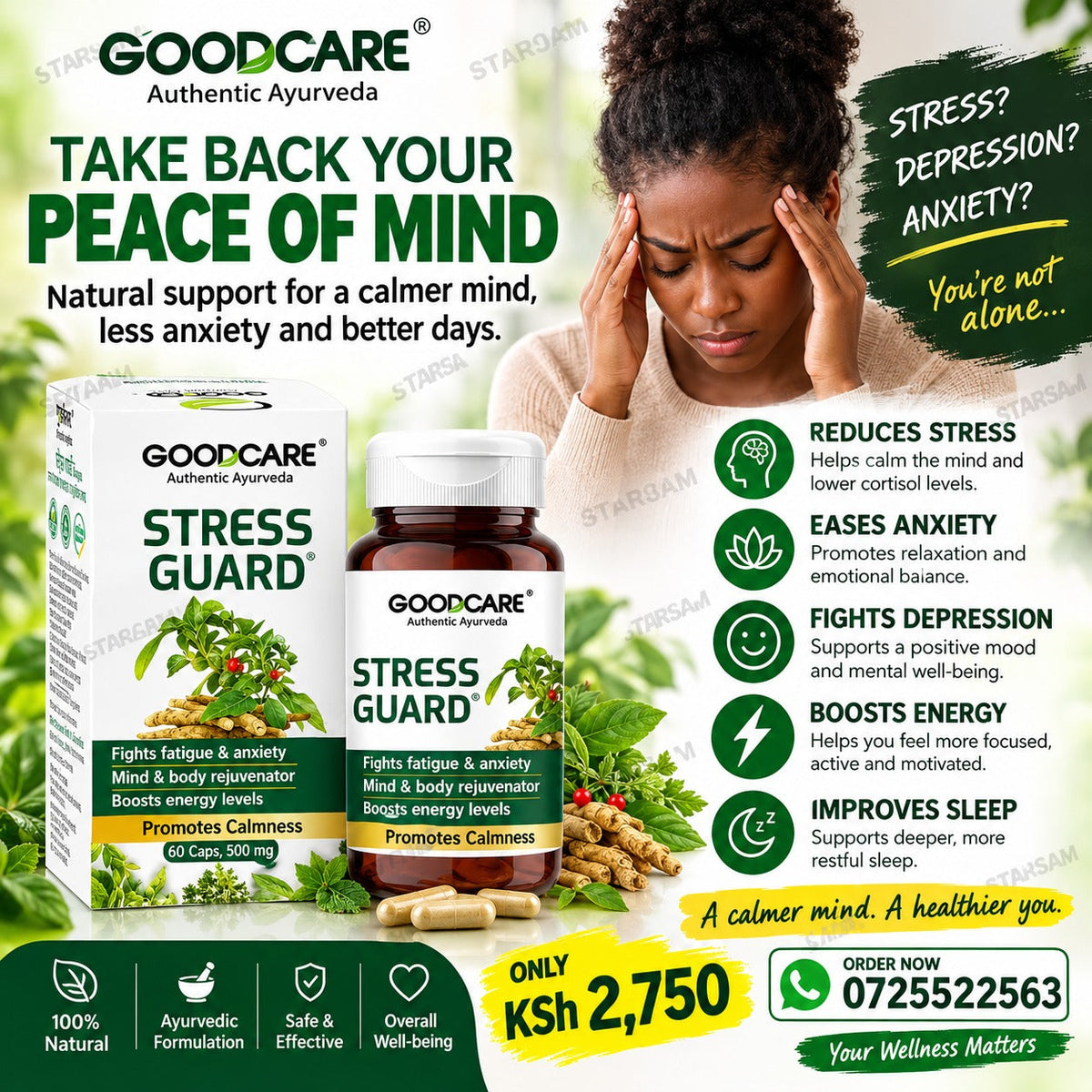 🔥 LIMITED DEAL — Goodcare Stress Guard Capsules | Reduces Stress + Boosts Mental Clarity + Restful Sleep | KSh 2,750