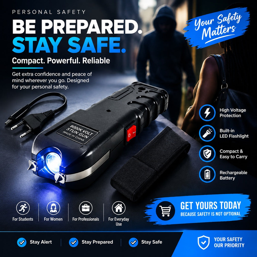 🔥 LIMITED DEAL — Electric Shock Flashlight Self-Defense Torch | High-Voltage Pulse + Tactical LED + Safety Lock | KSh 2,350