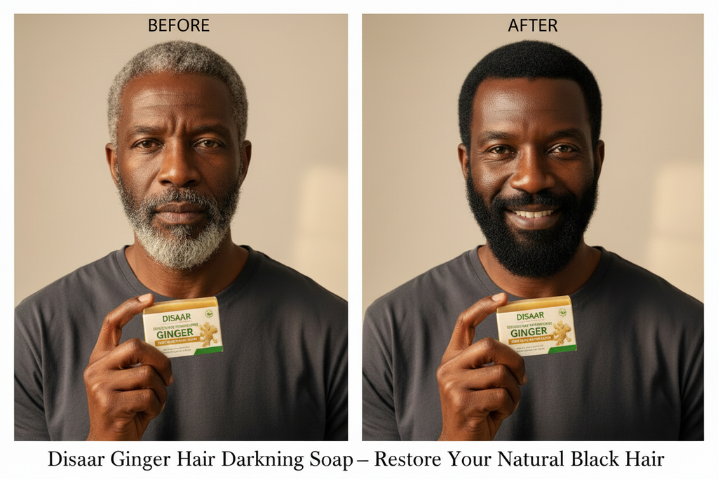 Disaar Ginger Soap Before & After - Black Hair