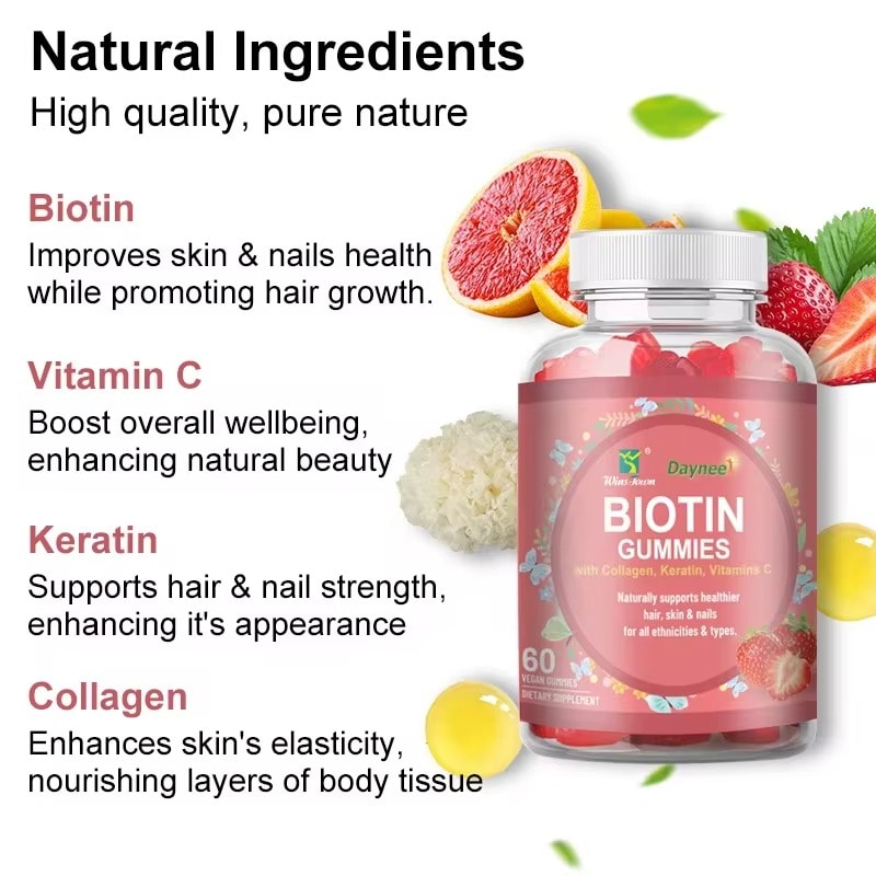 🔥 LIMITED DEAL — DAYNEE Biotin Keratin Collagen Gummies | Thicker Hair + Glowing Skin + Strong Nails | KSh 1800
