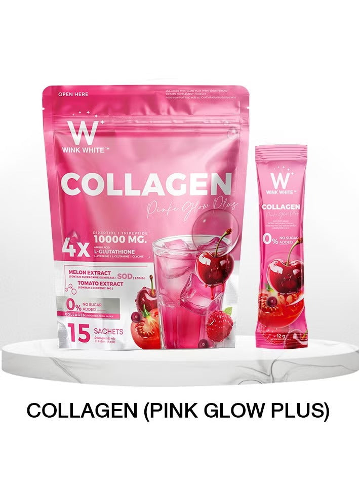 Wink White Collagen Pink Glow Plus – 15 Sachets