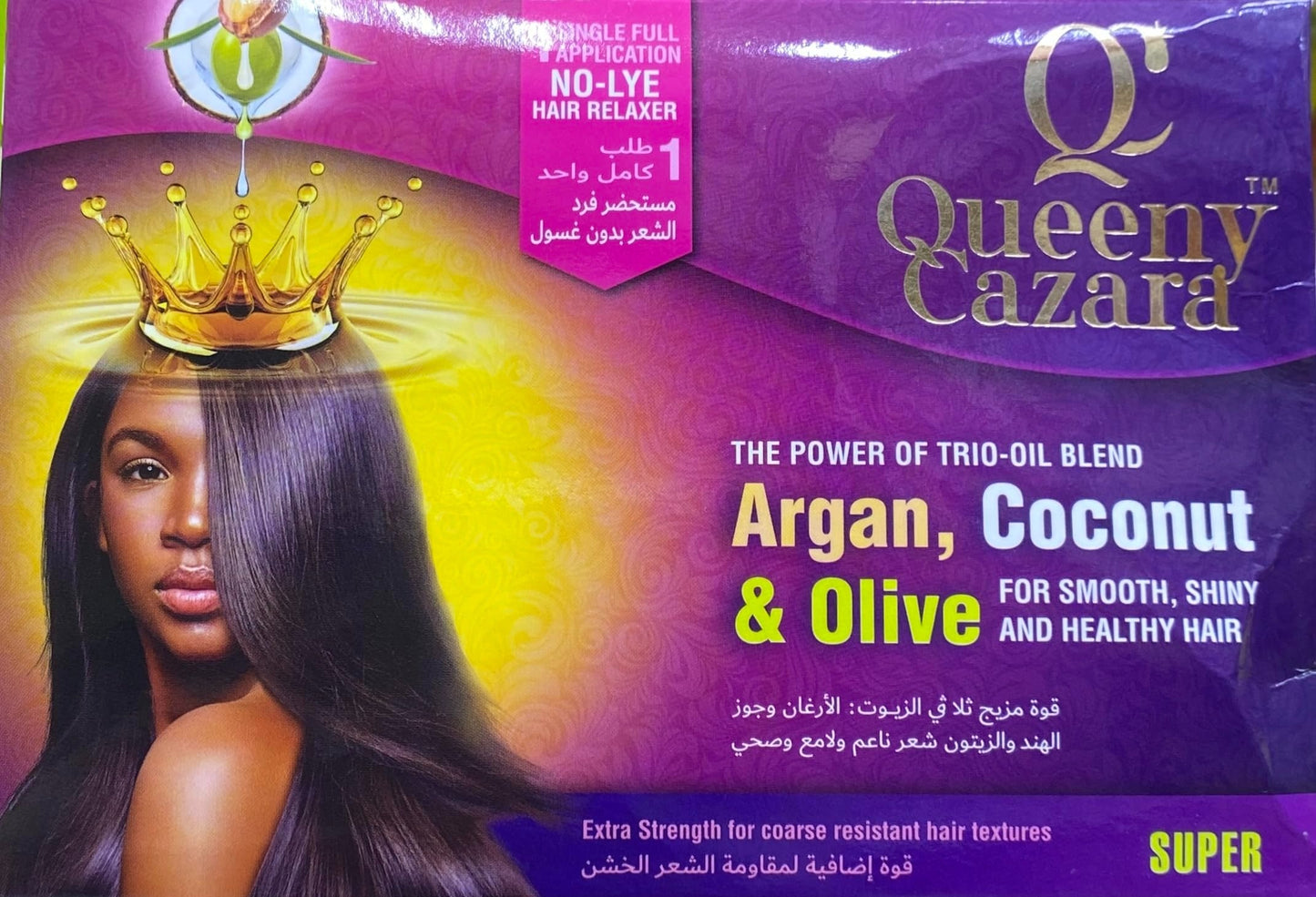 Queeny Cazara Hair Relaxer with Argan, Coconut & Olive Oils