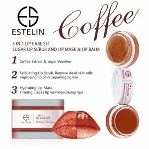 🔥 LIMITED DEAL — Estelin 3-in-1 Coffee Lip Care Set | Mask + Scrub + Balm | Plump + Firm + Nourish | KSh 1,350