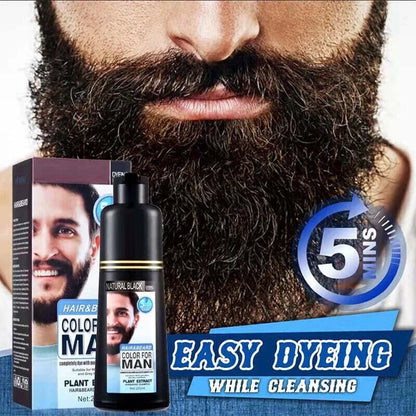 Natural Black Mustache & Beard Dye Shampoo