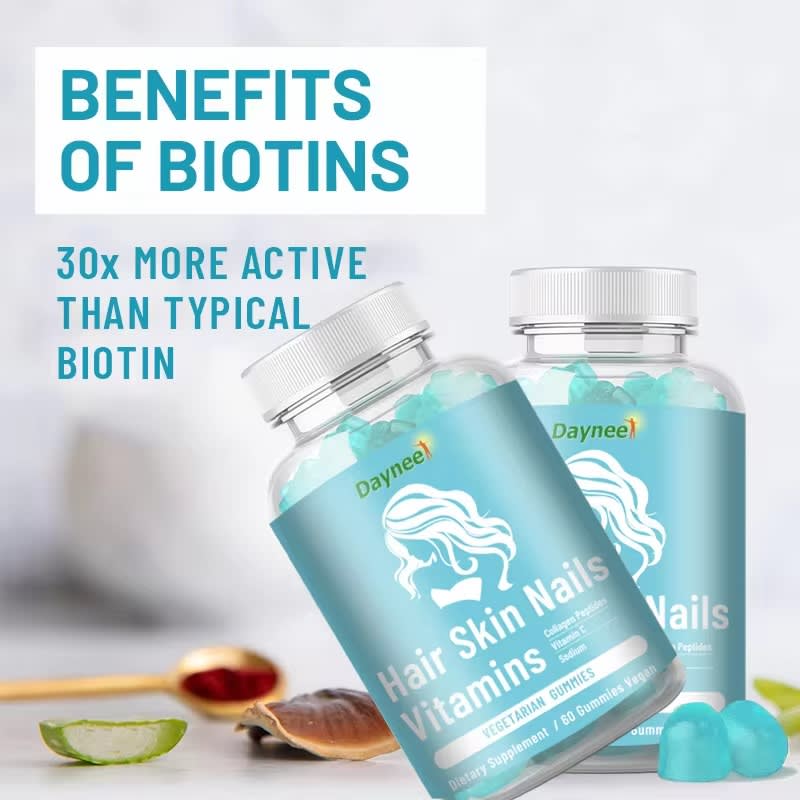 DAYNEE Nature's bounty hair skin and nails growth vitamins gummies for collagen protein candy Vegan Biotin whitening